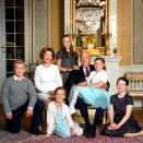 The King and Queen surrounded by their children and grand children. These photographs were taken on the occasion of their 80th anniversary.  Photo: Lise Åserud, NTB scanpix